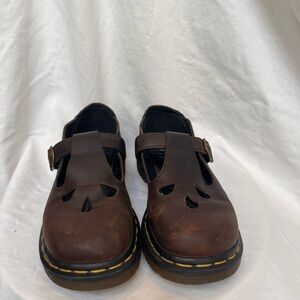 Dr. Martens Dark Brown Leather Loafers with Cutouts